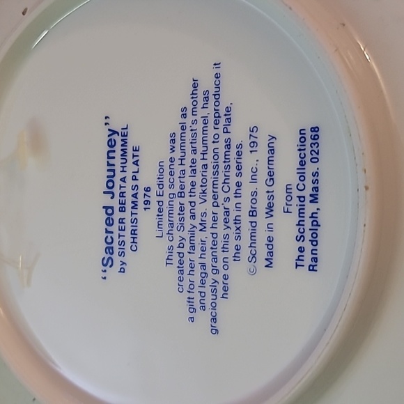 Sacred Journey Christmas Plate 1976 - Picture 3 of 5